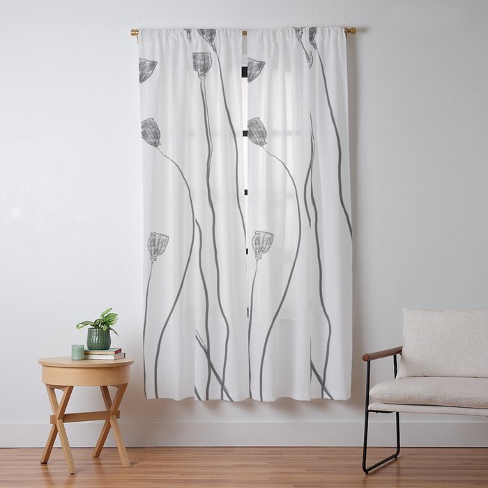A group of poppy heads Window Curtain