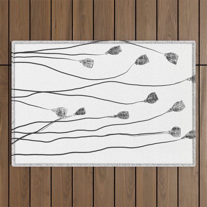 A group of poppy heads Outdoor Rug
