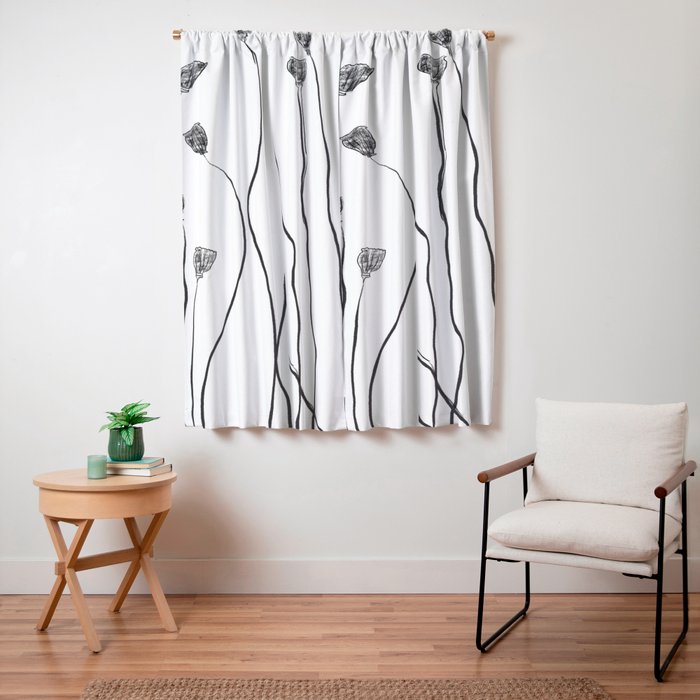 A group of poppy heads Window Curtain