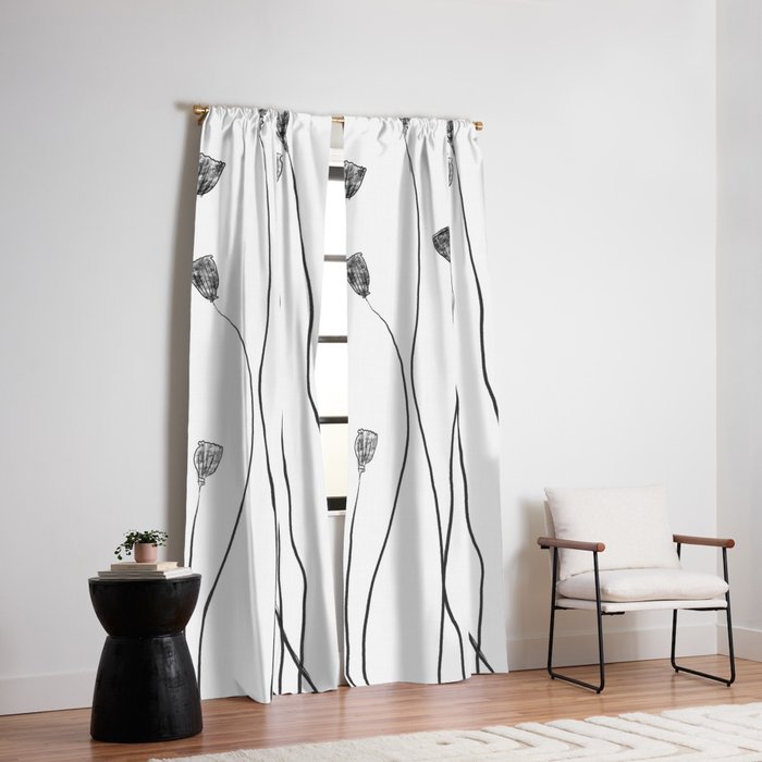 A group of poppy heads Window Curtain