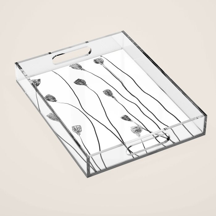 A group of poppy heads Acrylic Tray