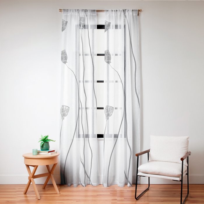A group of poppy heads Window Curtain