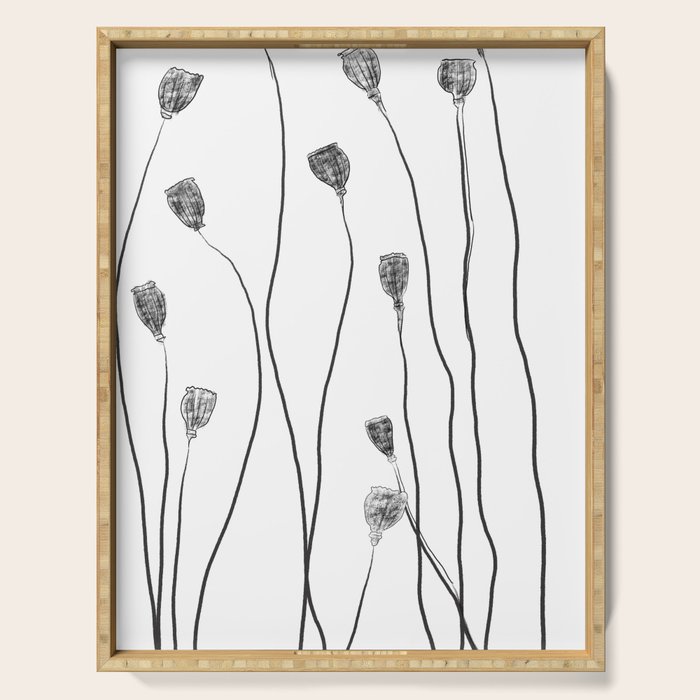 A group of poppy heads Serving Tray