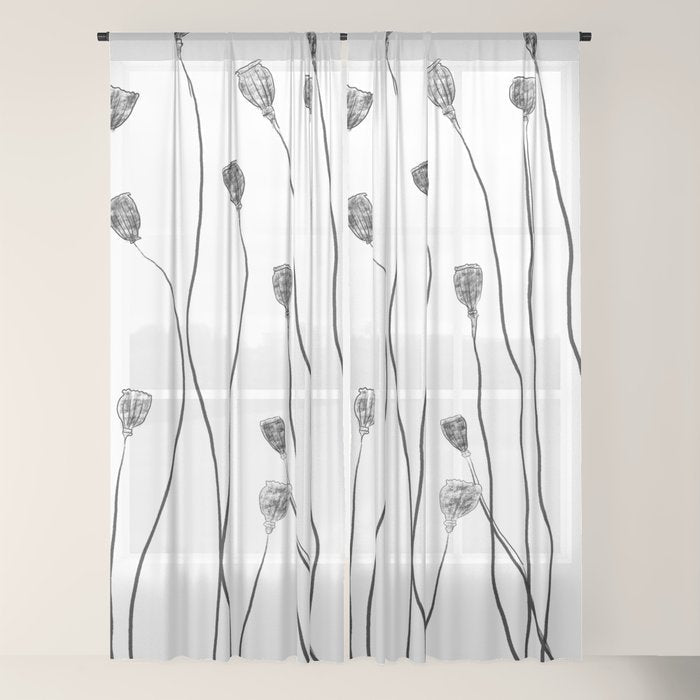 A group of poppy heads Window Curtain