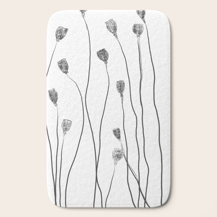 A group of poppy heads Bath Mat