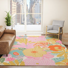60's Retro Floral Rug