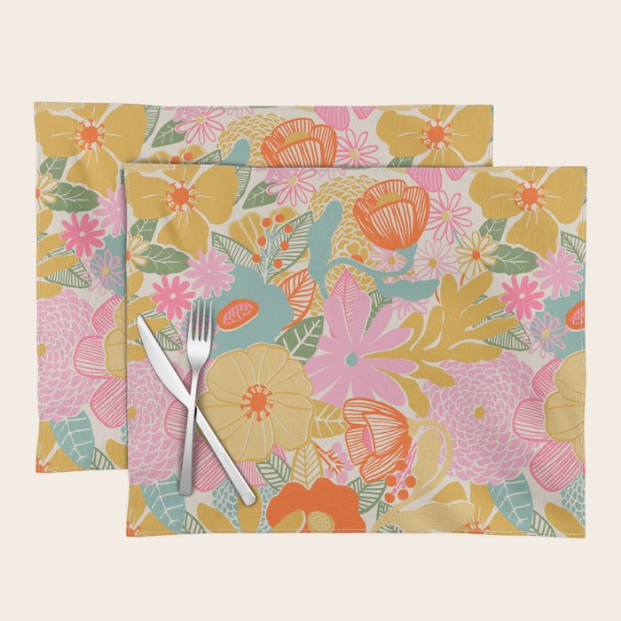 60's Retro Floral Placemat