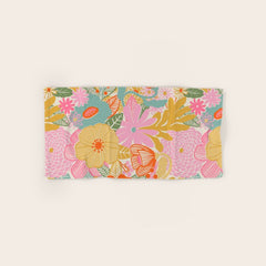 60's Retro Floral Bath Towel
