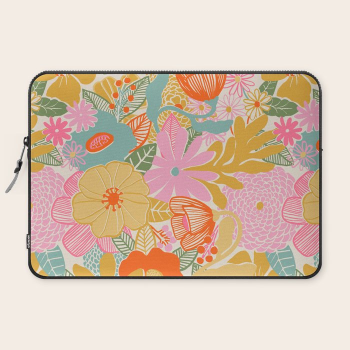 60's Retro Floral Laptop Sleeve