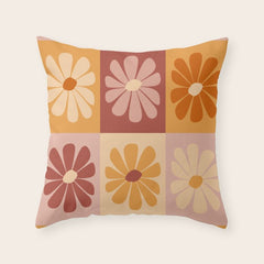 70's Daisy Bloom  Throw Pillow
