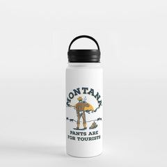 "Montana: Pants Are For Tourists" Funny Retro Cowboy Travel Art Water Bottle