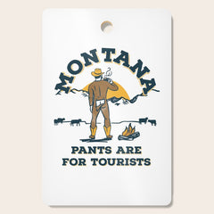 "Montana: Pants Are For Tourists" Funny Retro Cowboy Travel Art Cutting Board
