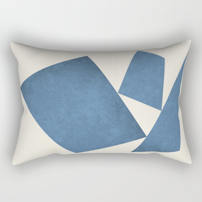 3 Forms Composition - Blue Rectangular Pillow
