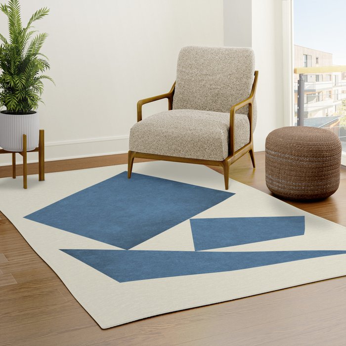 3 Forms Composition - Blue Rug