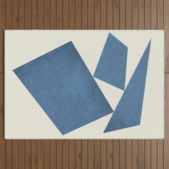 3 Forms Composition - Blue Outdoor Rug