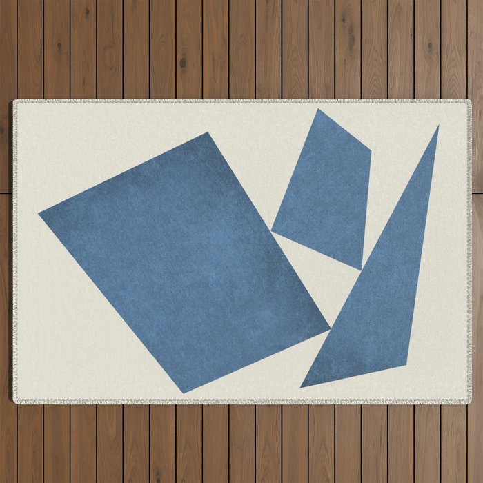 3 Forms Composition - Blue Outdoor Rug