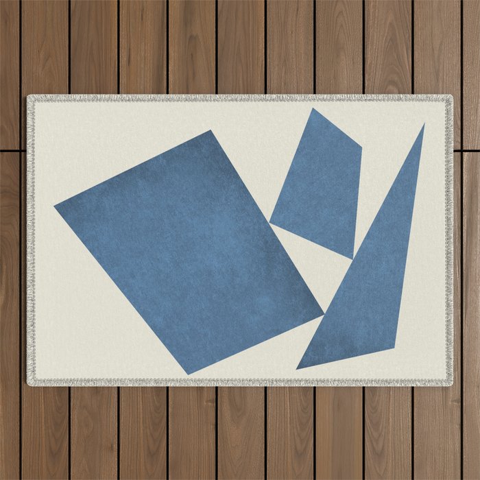 3 Forms Composition - Blue Outdoor Rug