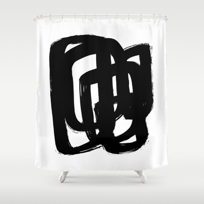 A Heavy Thought White Background Shower Curtain