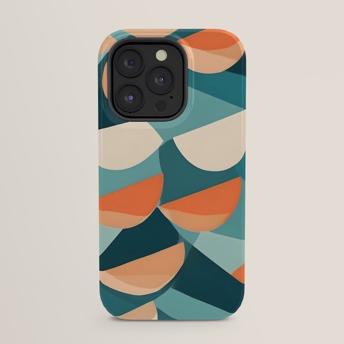1/4 Cut, Abstract Fresh Fruits Citrus, Orange Lemon Illustration Scandinavian, Pastel Geometric Shapes eclectic Contemporary Modern Boho iPhone Case