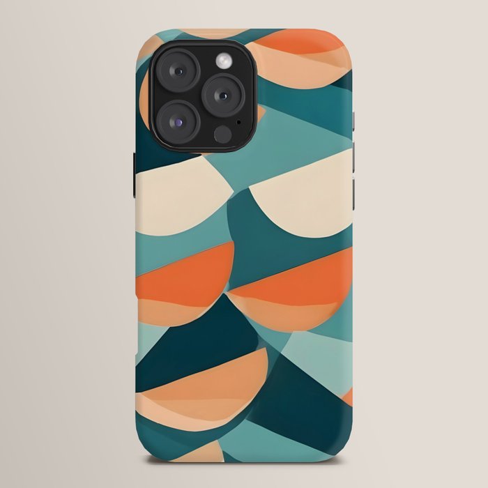 1/4 Cut, Abstract Fresh Fruits Citrus, Orange Lemon Illustration Scandinavian, Pastel Geometric Shapes eclectic Contemporary Modern Boho iPhone Case