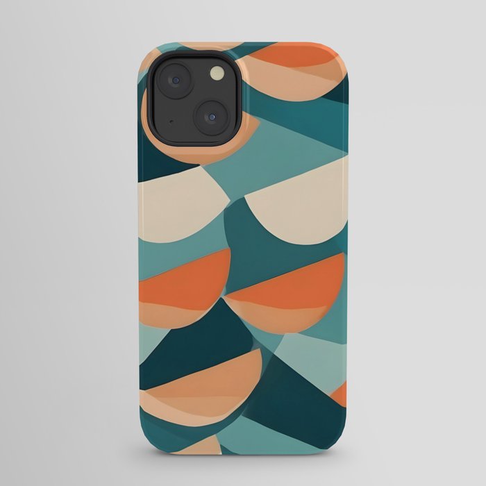 1/4 Cut, Abstract Fresh Fruits Citrus, Orange Lemon Illustration Scandinavian, Pastel Geometric Shapes eclectic Contemporary Modern Boho iPhone Case