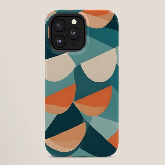 1/4 Cut, Abstract Fresh Fruits Citrus, Orange Lemon Illustration Scandinavian, Pastel Geometric Shapes eclectic Contemporary Modern Boho iPhone Case