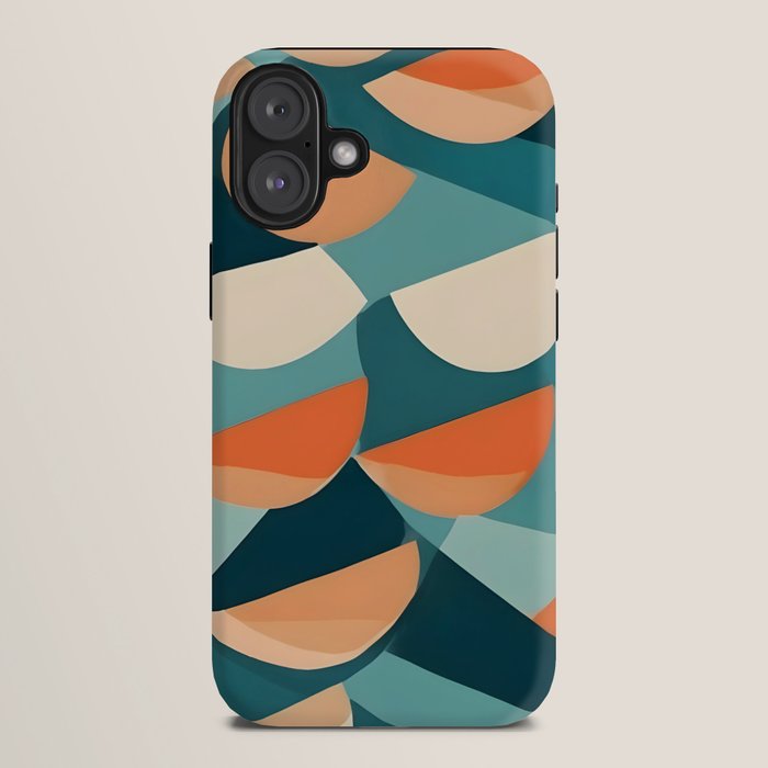 1/4 Cut, Abstract Fresh Fruits Citrus, Orange Lemon Illustration Scandinavian, Pastel Geometric Shapes eclectic Contemporary Modern Boho iPhone Case