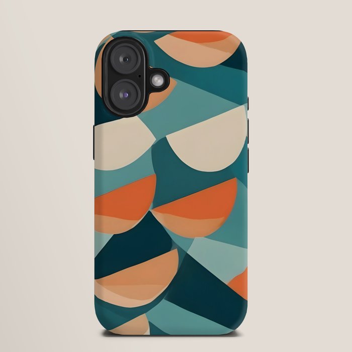 1/4 Cut, Abstract Fresh Fruits Citrus, Orange Lemon Illustration Scandinavian, Pastel Geometric Shapes eclectic Contemporary Modern Boho iPhone Case