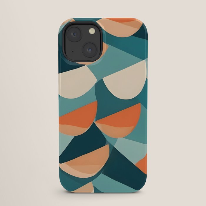 1/4 Cut, Abstract Fresh Fruits Citrus, Orange Lemon Illustration Scandinavian, Pastel Geometric Shapes eclectic Contemporary Modern Boho iPhone Case