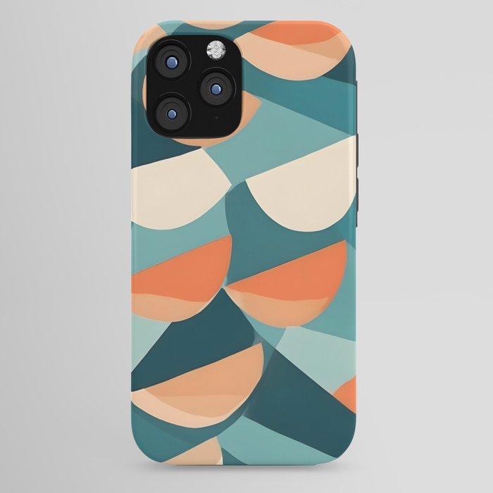 1/4 Cut, Abstract Fresh Fruits Citrus, Orange Lemon Illustration Scandinavian, Pastel Geometric Shapes eclectic Contemporary Modern Boho iPhone Case