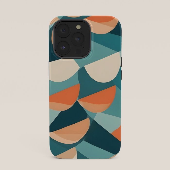 1/4 Cut, Abstract Fresh Fruits Citrus, Orange Lemon Illustration Scandinavian, Pastel Geometric Shapes eclectic Contemporary Modern Boho iPhone Case