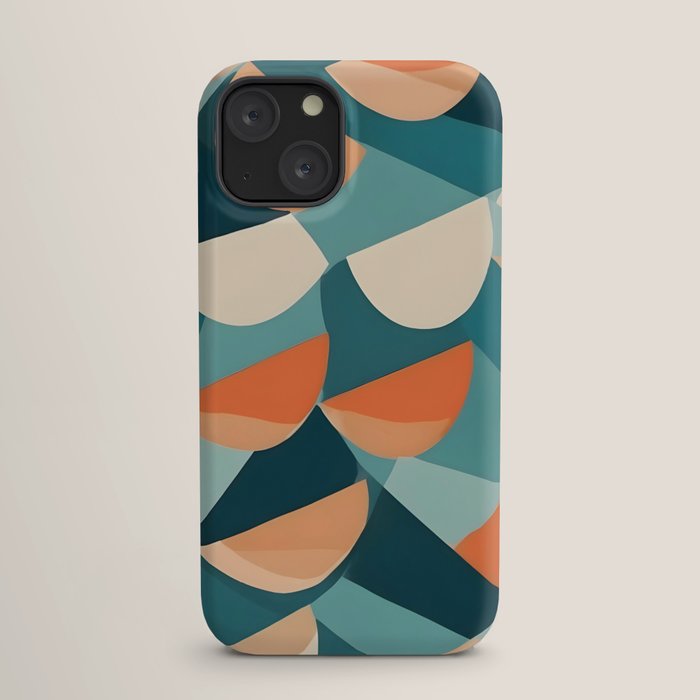 1/4 Cut, Abstract Fresh Fruits Citrus, Orange Lemon Illustration Scandinavian, Pastel Geometric Shapes eclectic Contemporary Modern Boho iPhone Case