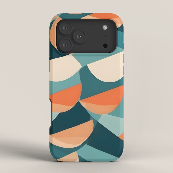 1/4 Cut, Abstract Fresh Fruits Citrus, Orange Lemon Illustration Scandinavian, Pastel Geometric Shapes eclectic Contemporary Modern Boho iPhone Case