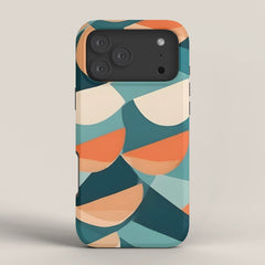 1/4 Cut, Abstract Fresh Fruits Citrus, Orange Lemon Illustration Scandinavian, Pastel Geometric Shapes eclectic Contemporary Modern Boho iPhone Case