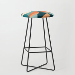 1/4 Cut, Abstract Fresh Fruits Citrus, Orange Lemon Illustration Scandinavian, Pastel Geometric Shapes eclectic Contemporary Modern Boho Stool
