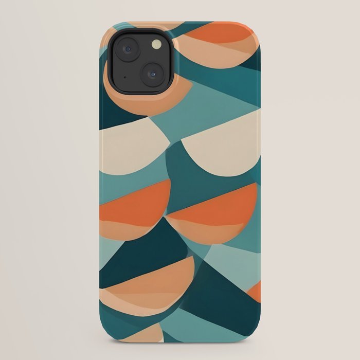 1/4 Cut, Abstract Fresh Fruits Citrus, Orange Lemon Illustration Scandinavian, Pastel Geometric Shapes eclectic Contemporary Modern Boho iPhone Case