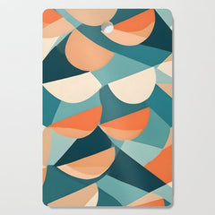 1/4 Cut, Abstract Fresh Fruits Citrus, Orange Lemon Illustration Scandinavian, Pastel Geometric Shapes eclectic Contemporary Modern Boho Cutting Board