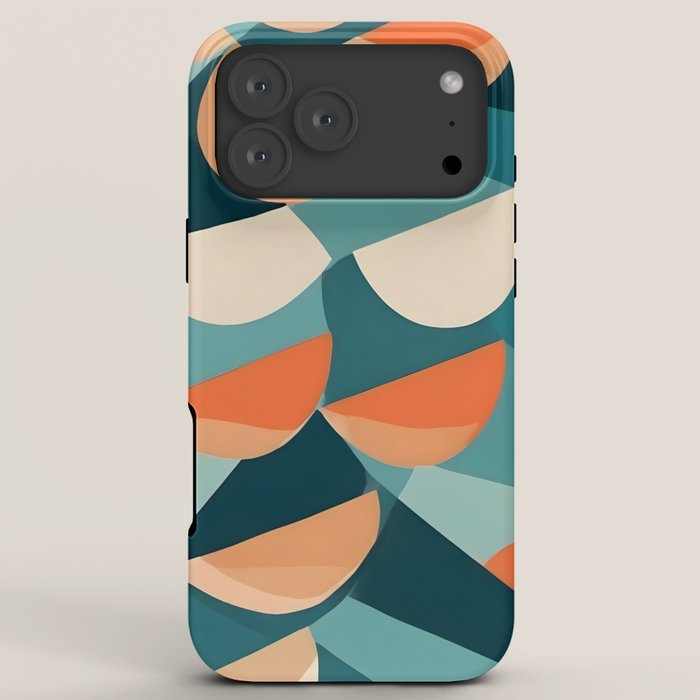 1/4 Cut, Abstract Fresh Fruits Citrus, Orange Lemon Illustration Scandinavian, Pastel Geometric Shapes eclectic Contemporary Modern Boho iPhone Case