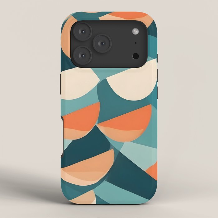 1/4 Cut, Abstract Fresh Fruits Citrus, Orange Lemon Illustration Scandinavian, Pastel Geometric Shapes eclectic Contemporary Modern Boho iPhone Case