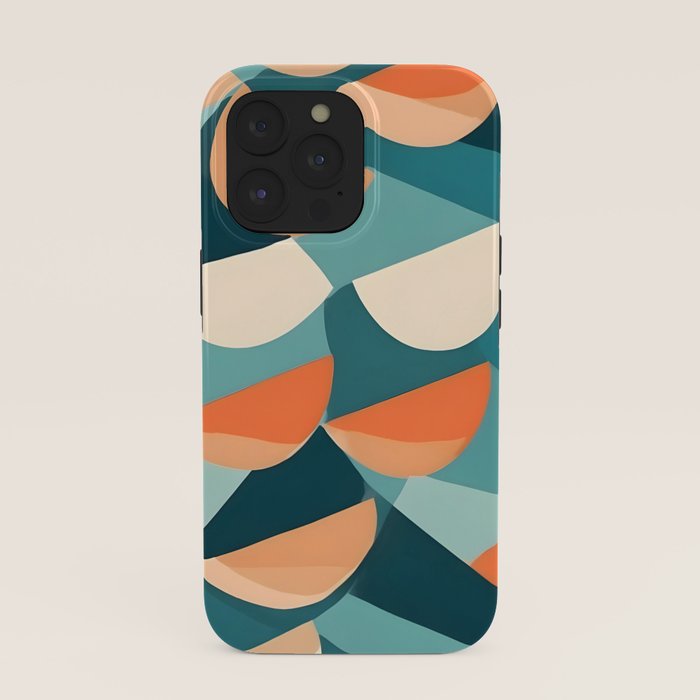 1/4 Cut, Abstract Fresh Fruits Citrus, Orange Lemon Illustration Scandinavian, Pastel Geometric Shapes eclectic Contemporary Modern Boho iPhone Case