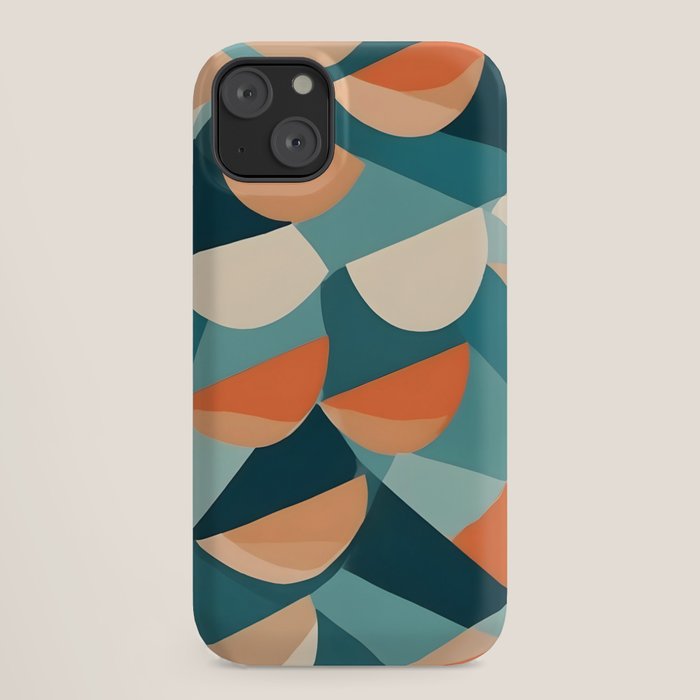 1/4 Cut, Abstract Fresh Fruits Citrus, Orange Lemon Illustration Scandinavian, Pastel Geometric Shapes eclectic Contemporary Modern Boho iPhone Case