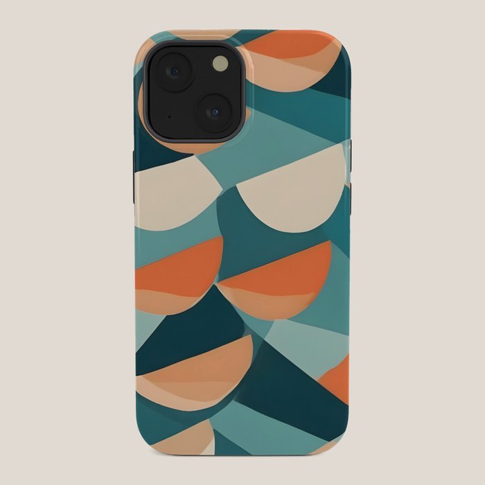 1/4 Cut, Abstract Fresh Fruits Citrus, Orange Lemon Illustration Scandinavian, Pastel Geometric Shapes eclectic Contemporary Modern Boho iPhone Case