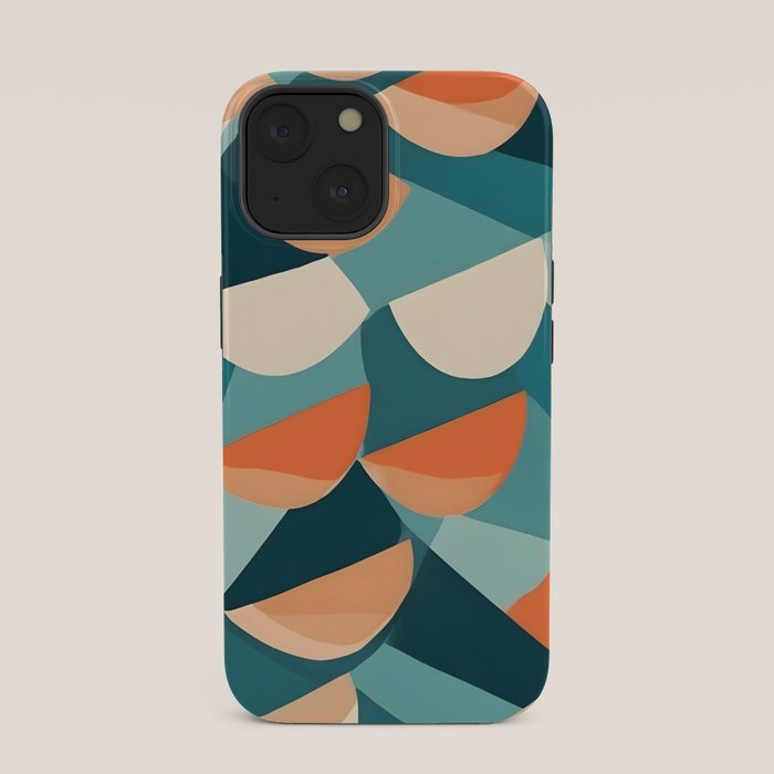 1/4 Cut, Abstract Fresh Fruits Citrus, Orange Lemon Illustration Scandinavian, Pastel Geometric Shapes eclectic Contemporary Modern Boho iPhone Case
