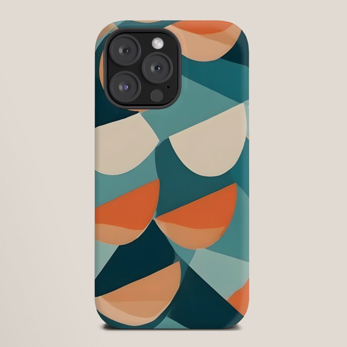 1/4 Cut, Abstract Fresh Fruits Citrus, Orange Lemon Illustration Scandinavian, Pastel Geometric Shapes eclectic Contemporary Modern Boho iPhone Case