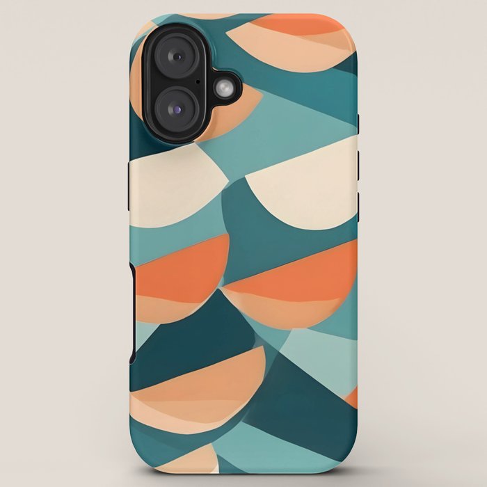 1/4 Cut, Abstract Fresh Fruits Citrus, Orange Lemon Illustration Scandinavian, Pastel Geometric Shapes eclectic Contemporary Modern Boho iPhone Case