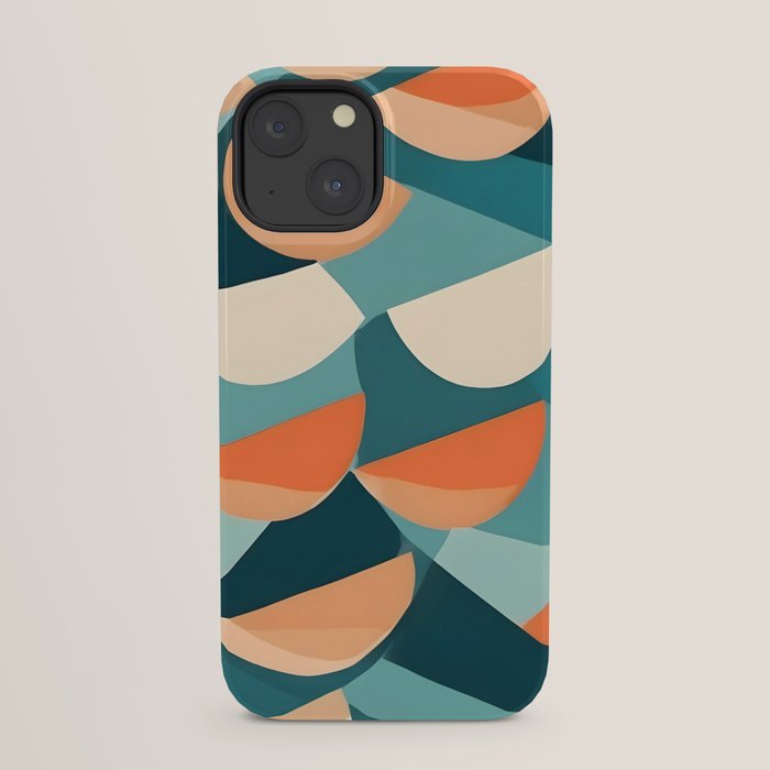 1/4 Cut, Abstract Fresh Fruits Citrus, Orange Lemon Illustration Scandinavian, Pastel Geometric Shapes eclectic Contemporary Modern Boho iPhone Case