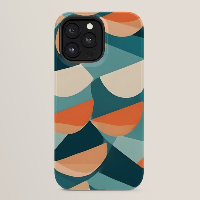 1/4 Cut, Abstract Fresh Fruits Citrus, Orange Lemon Illustration Scandinavian, Pastel Geometric Shapes eclectic Contemporary Modern Boho iPhone Case
