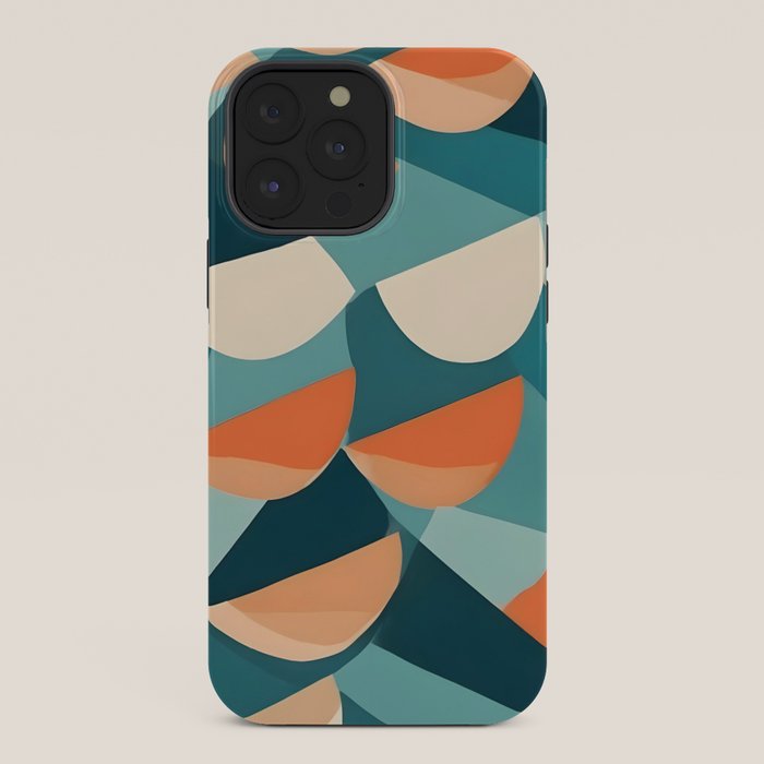 1/4 Cut, Abstract Fresh Fruits Citrus, Orange Lemon Illustration Scandinavian, Pastel Geometric Shapes eclectic Contemporary Modern Boho iPhone Case