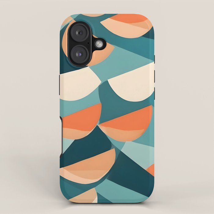 1/4 Cut, Abstract Fresh Fruits Citrus, Orange Lemon Illustration Scandinavian, Pastel Geometric Shapes eclectic Contemporary Modern Boho iPhone Case