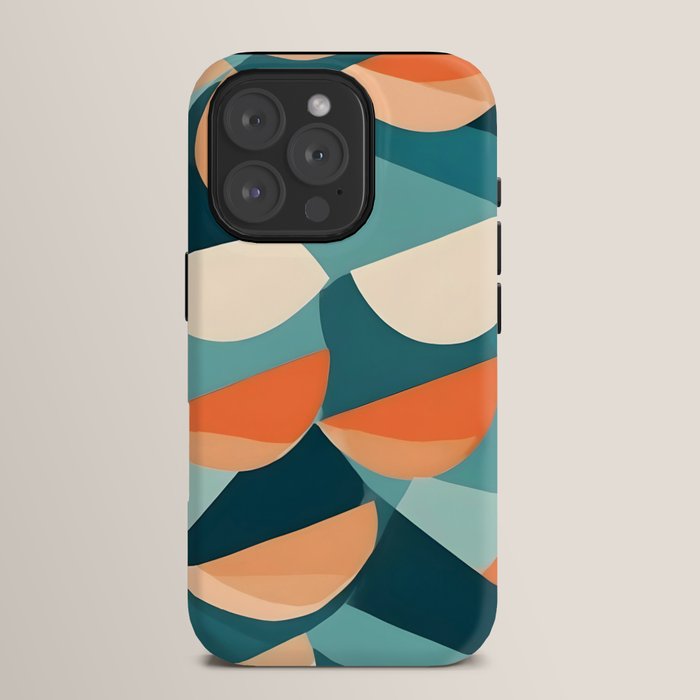 1/4 Cut, Abstract Fresh Fruits Citrus, Orange Lemon Illustration Scandinavian, Pastel Geometric Shapes eclectic Contemporary Modern Boho iPhone Case